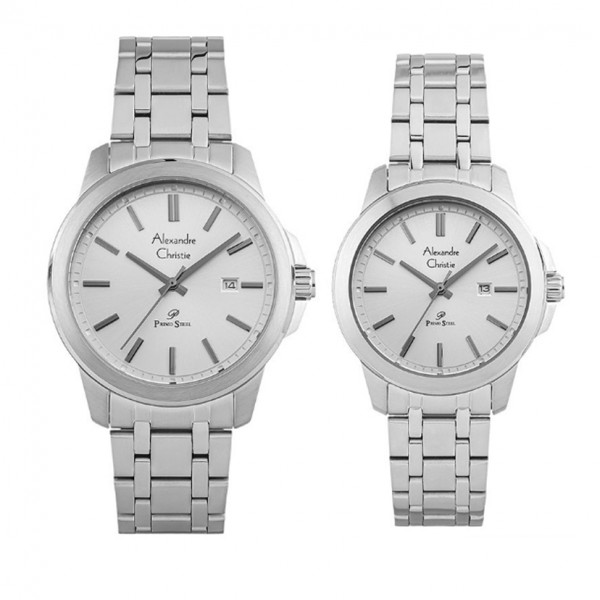 Alexandre Christie AC 1017 Silver White Couple